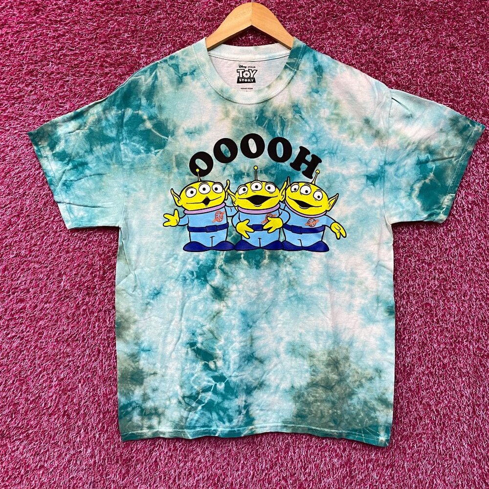 Disney X Pixar Toy Story Aliens Little Green Men Ooooh! Tie Dye T-Shirt Large - Picture 1 of 4